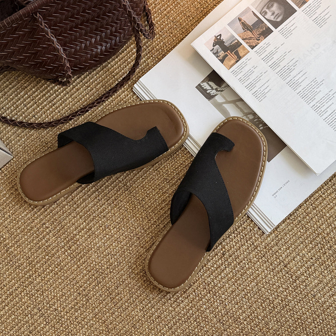Dame Casual Tanga Slide Sandaler med polstret fodbed Stilla