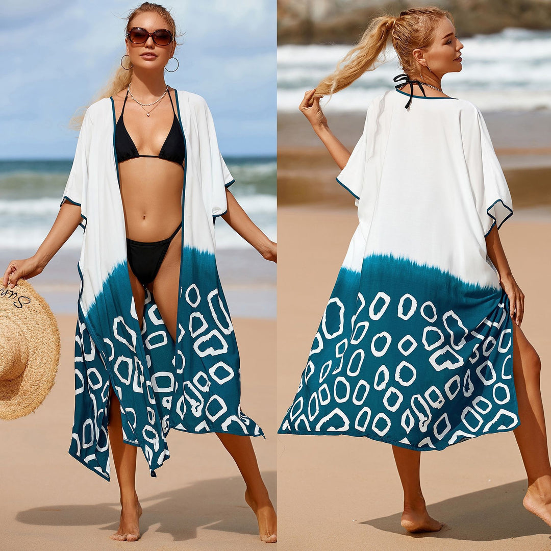 Dame Strandkimono med moderne grafisk design og luftig silhuet Stilla