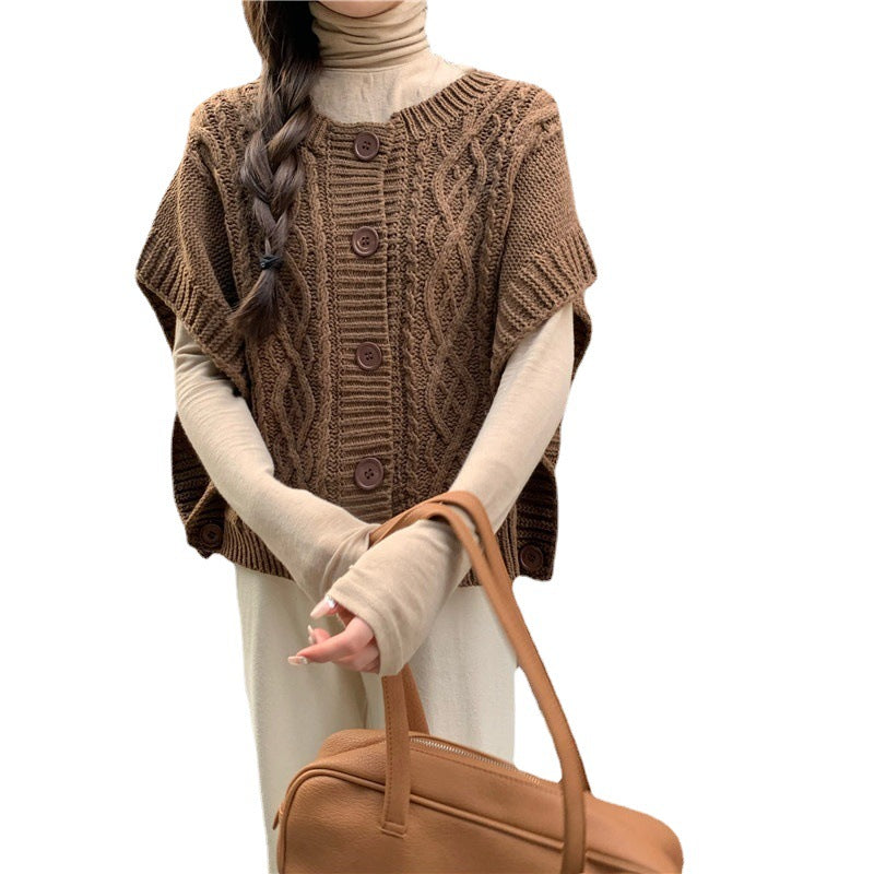 Femme Kabelstrik ærmeløs cardigan Stilla
