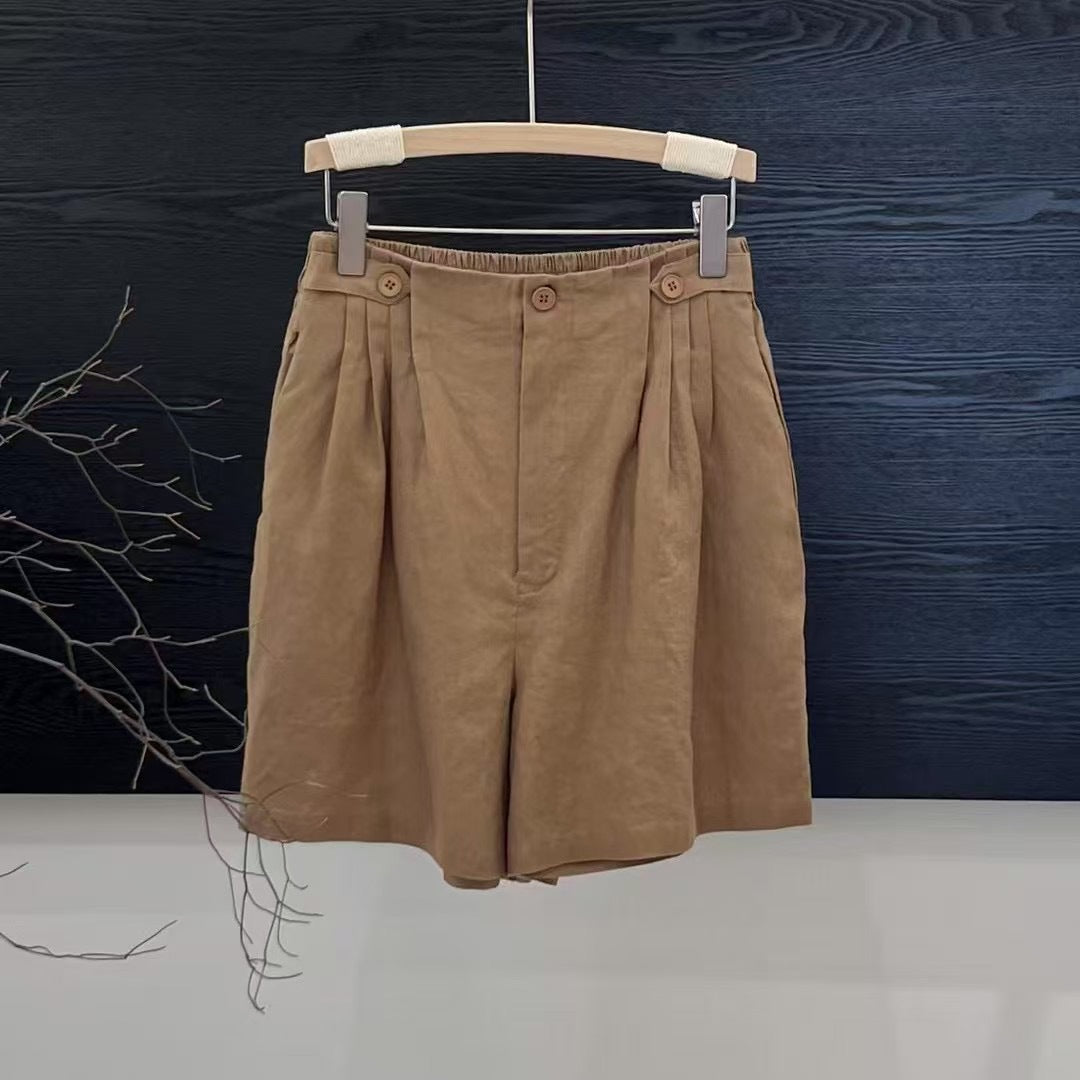 Femme Tailored Højtaljede Linned Shorts Stilla