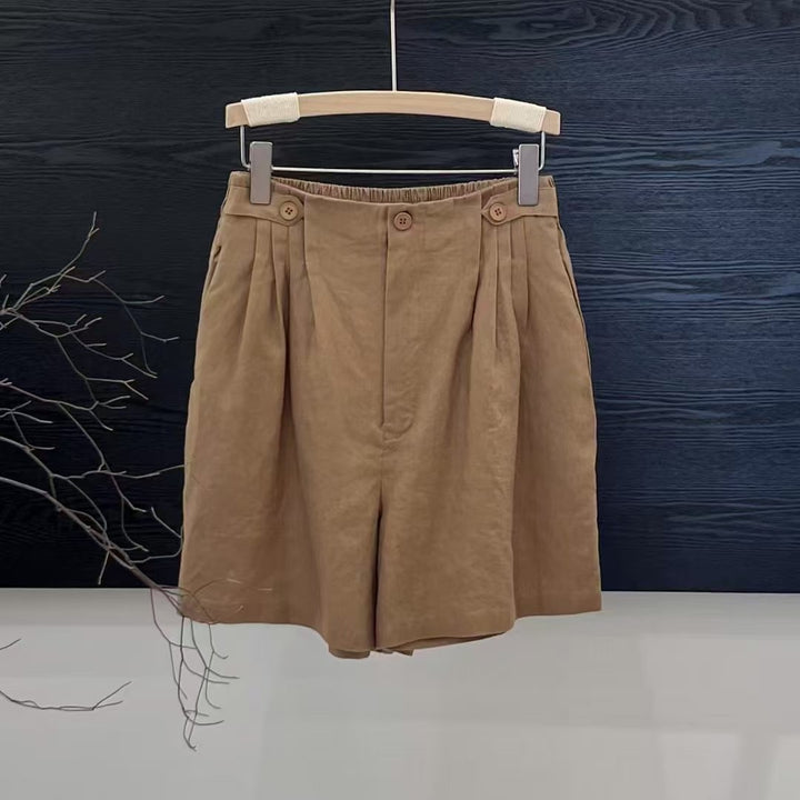 Femme Tailored Højtaljede Linned Shorts Stilla