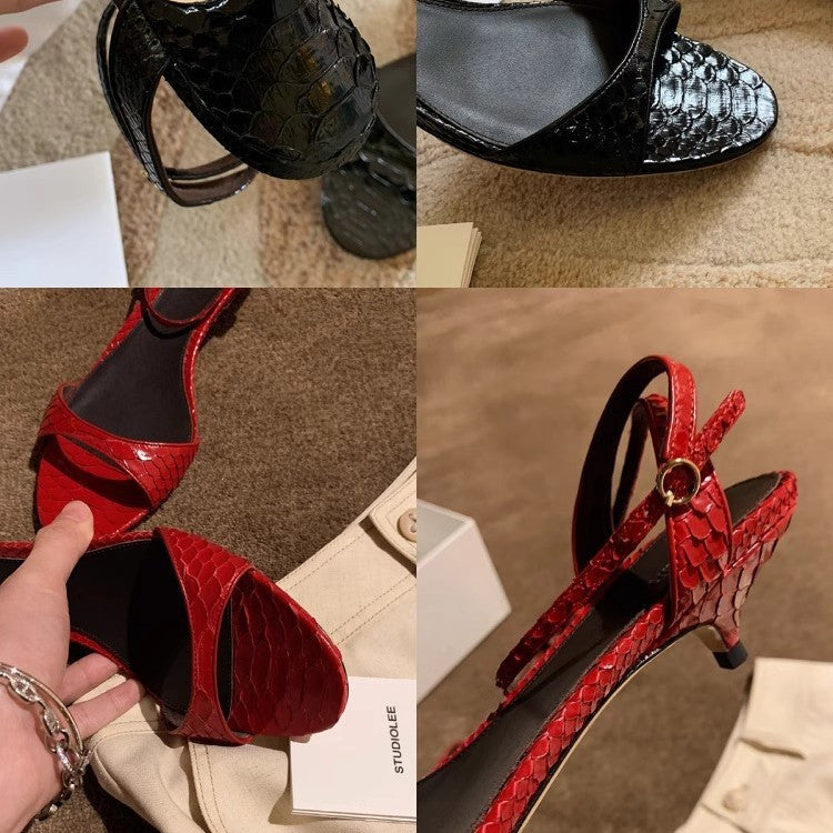 Dame elegant Åben Tå Slingback Hæle Stilla
