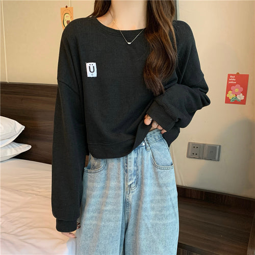 Femme Relaxed Fit Pullover Sweatshirt med stilfulde ribærmer Stilla