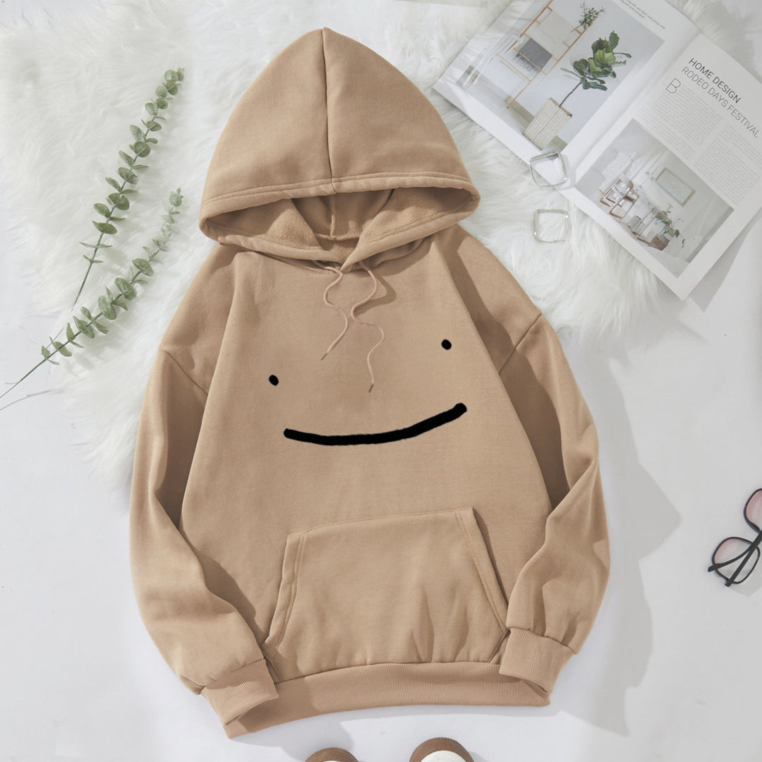Damer hoodie med casual smiley design Skovae