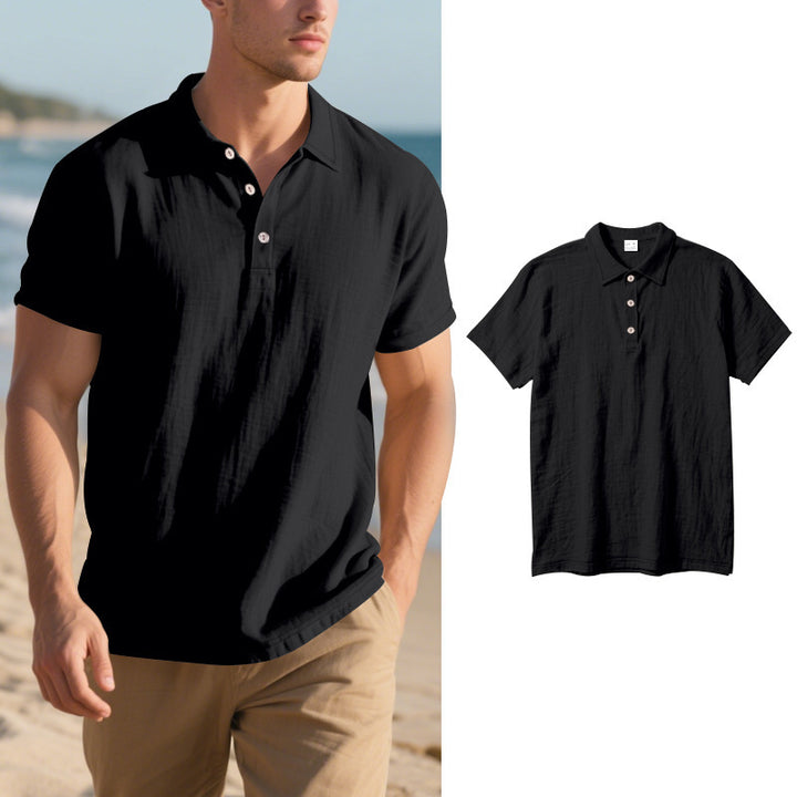 Herrer Poloshirt i åndbart bomuldsblanding med klassisk krave Stilla