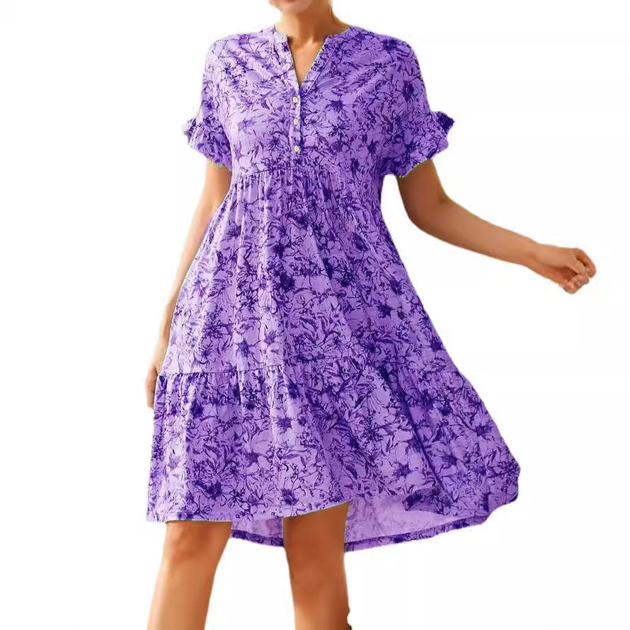 Dame sommerkjole med blomsterdesign Stilla
