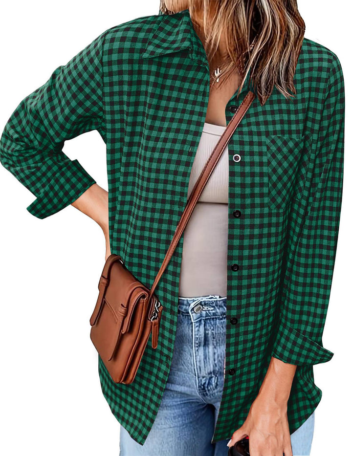Femme Button-Up Gingham Check Shirt Stilla