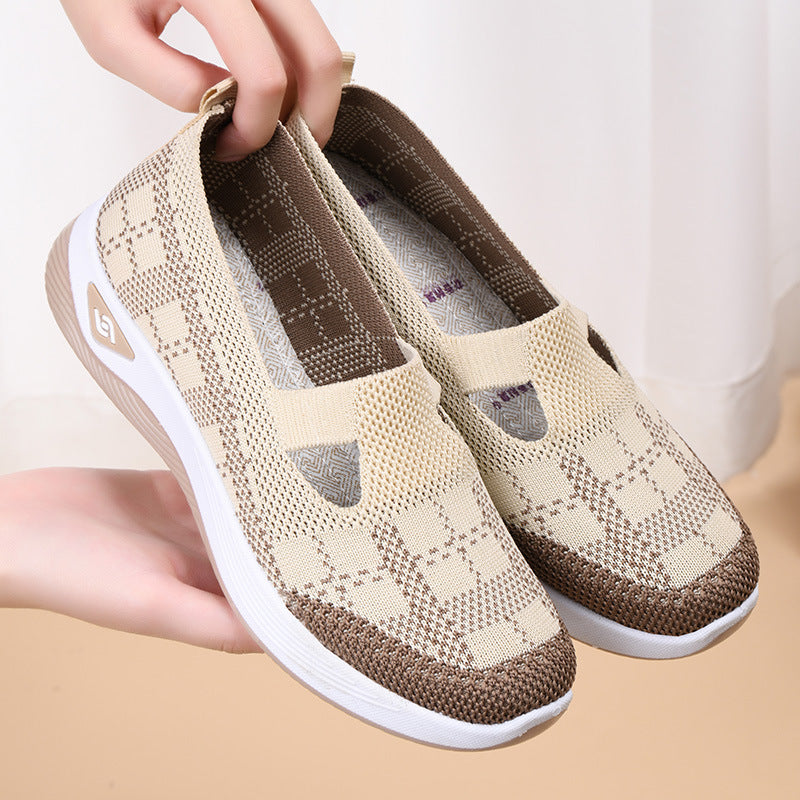 Femme Flexible Slip-On Mesh Gå Sko Stilla
