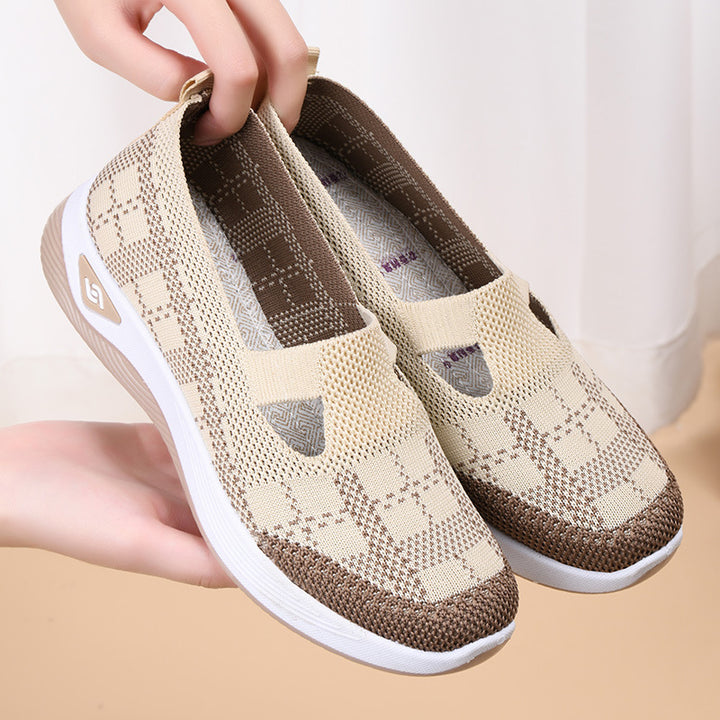 Femme Flexible Slip-On Mesh Gå Sko Stilla