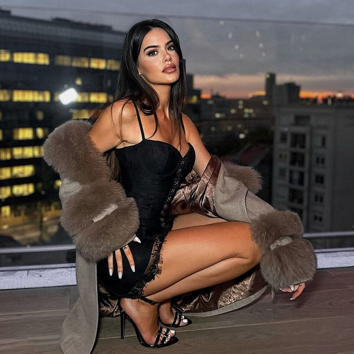 Dame Bodycon kjole med spidse accenter Stilla