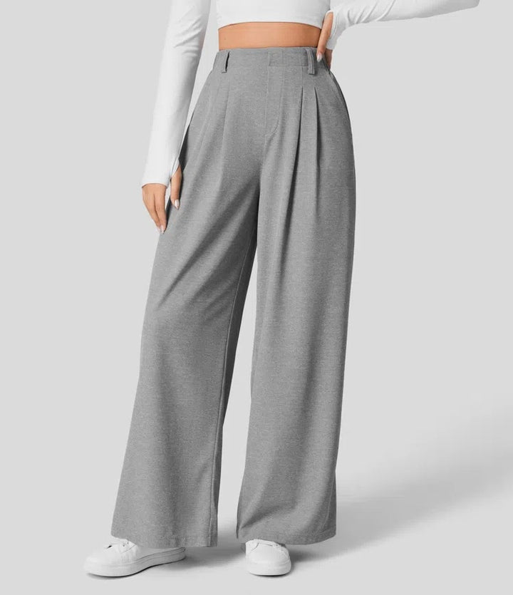 Dame Bredskårede Culotte-bukser med elastisk talje Stilla