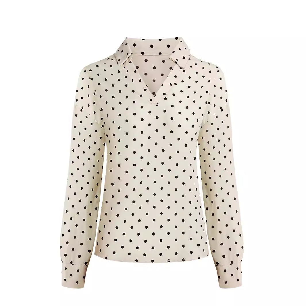 Damebluse med polka prikker Stilla