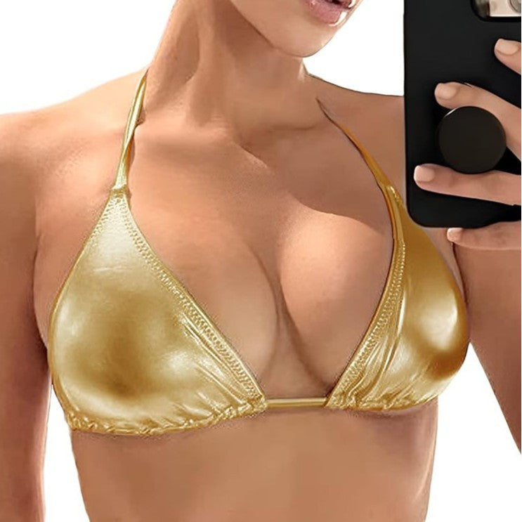 Dame triangel-bikini-top i glat materiale med justerbare stropper og raffineret design Skovae