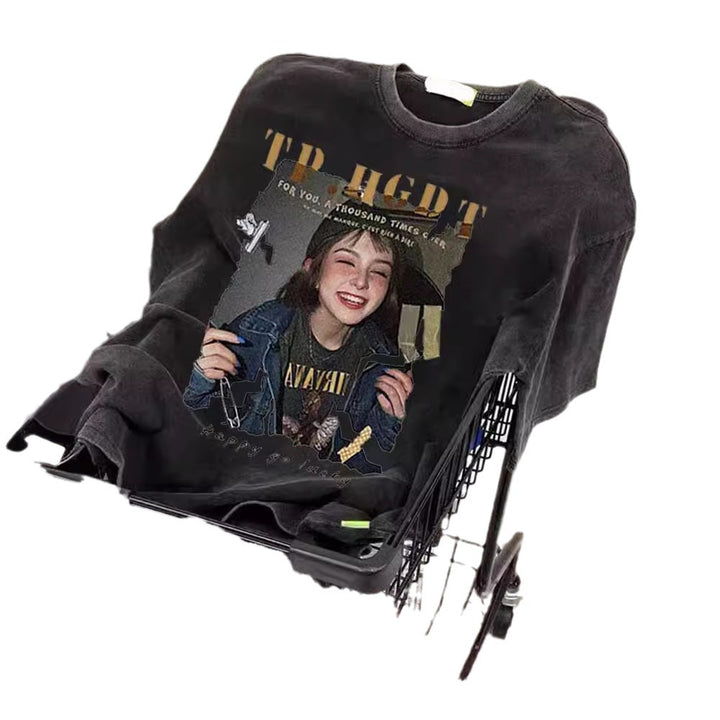 Dame Oversize T-Shirt med unikt grafiktryk Stilla
