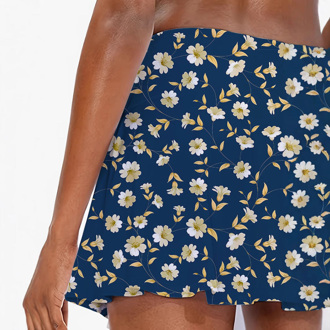 Dame Blomstret Mini Nederdel Stilla