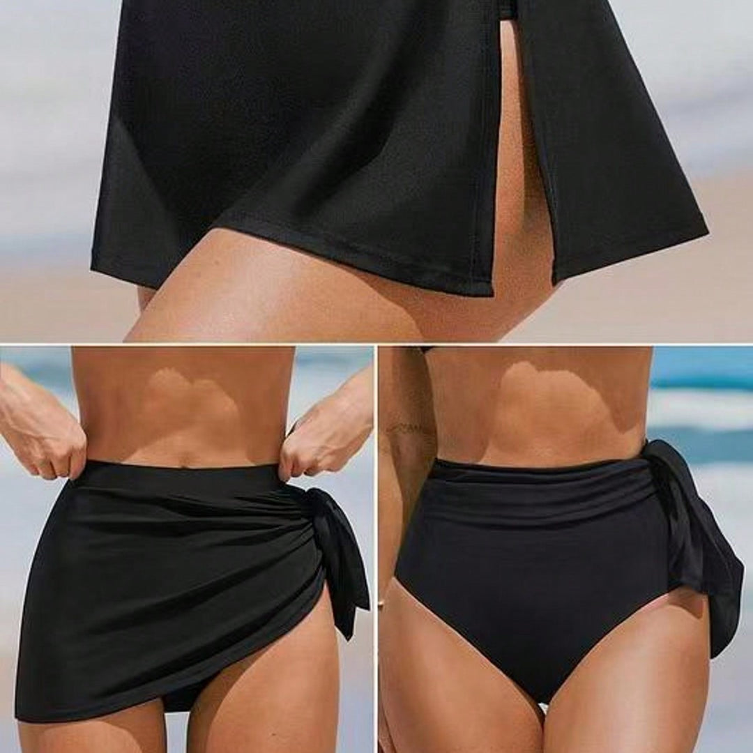 Damer Højskåret Bikini-Bukser med Vire-Design og Sidelæggende Rynkning Stilla