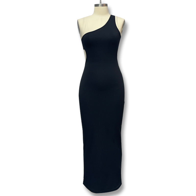 Dame Cut-Out Maxikjole med asymmetrisk stropdesign og figurformende snit Stilla