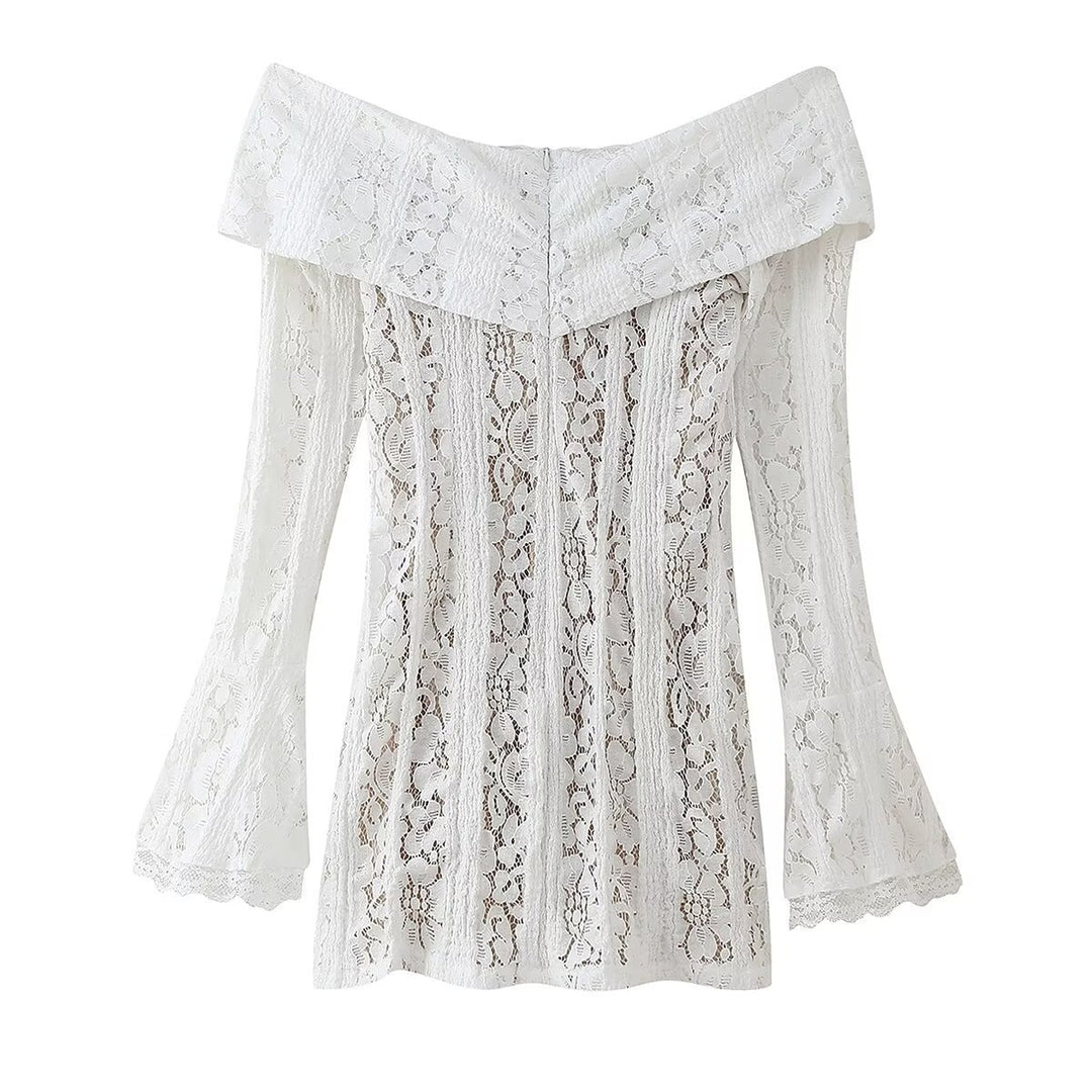 Dame Off-Shoulder Spidsbluse med klokkeærmer Stilla