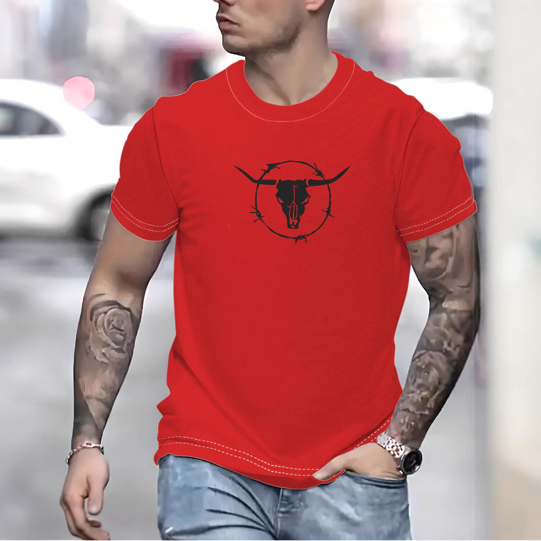 Herren T-shirt med unikt Barbed Wire-motiv og kvalitets bomuldsblanding Stilla