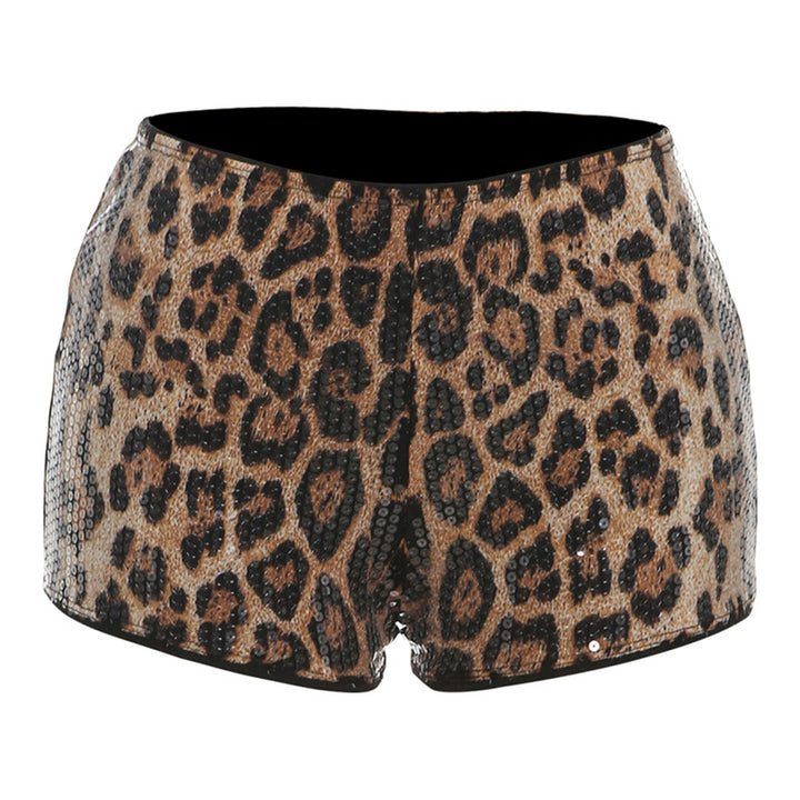 Damer Elegant Leopardskind Kjole med Glittersten Skovae
