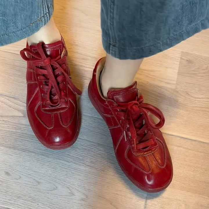 Kvinder Retro-look Mode Sneakers med Premium Læder Stilla