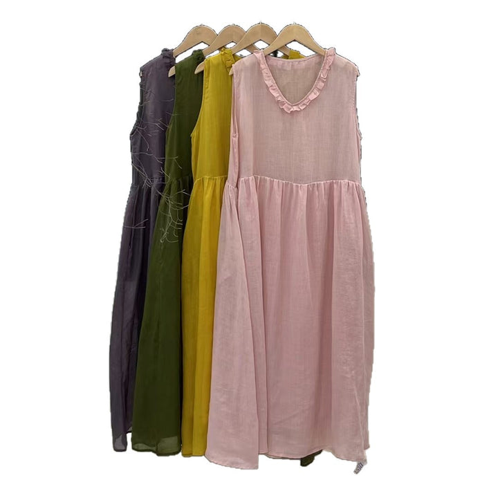 Dame Ruffle Uddybning Flydende Maxi Kjole Stilla