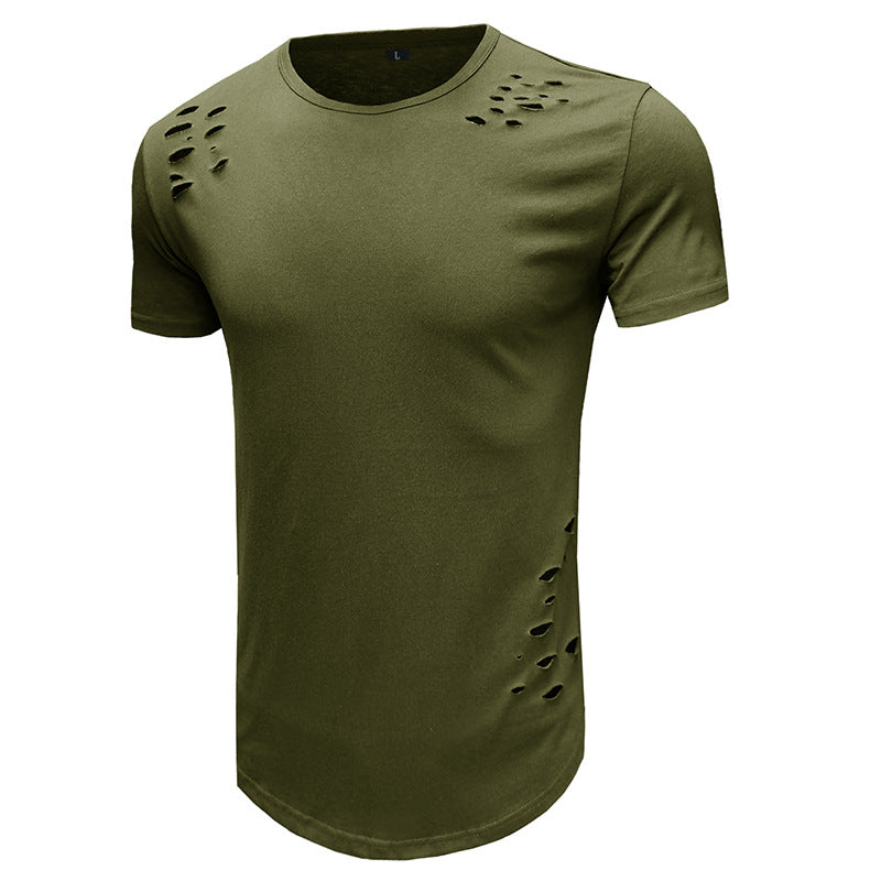 Herrer Trendy T-shirt med unikke Cut-Outs Stilla