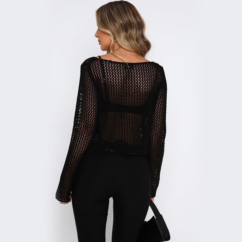 Dame hæklet let oversized pullover Stilla