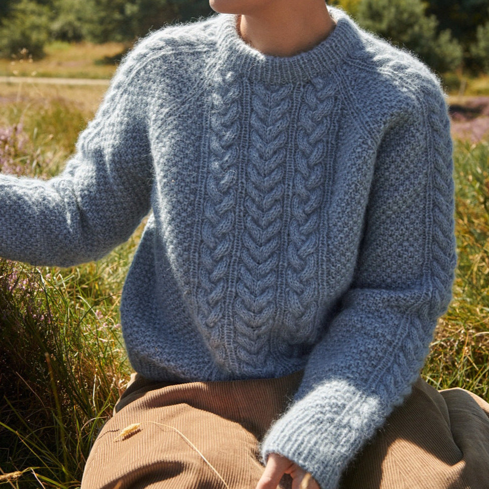 Damer Elegant strikpullover med dekorativt fletmønster og afslappet pasform Stilla