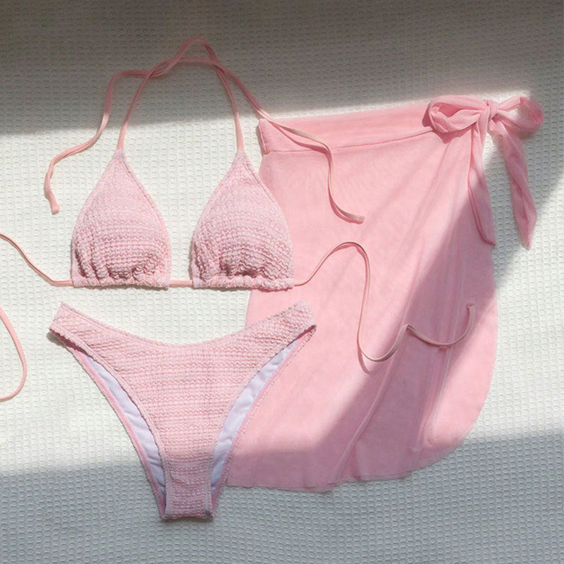 Dame Triangel-Bikini-Sæt med matchende Indigo Skirt Skovae
