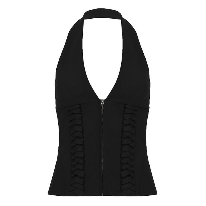 Dame Cropped top med raffineret snøre design Skovae