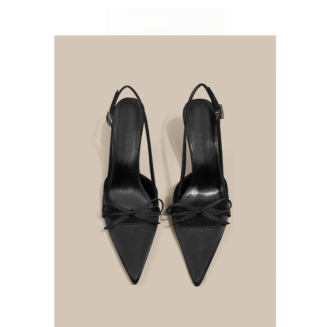 Dame Slingback-hæle med spids tåområde og elegant sløjfedetail Stilla