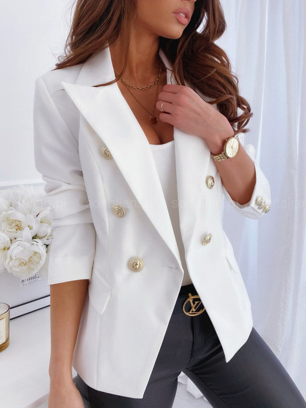 Dame Elegant Blazer med Dobbeltknap Stilla