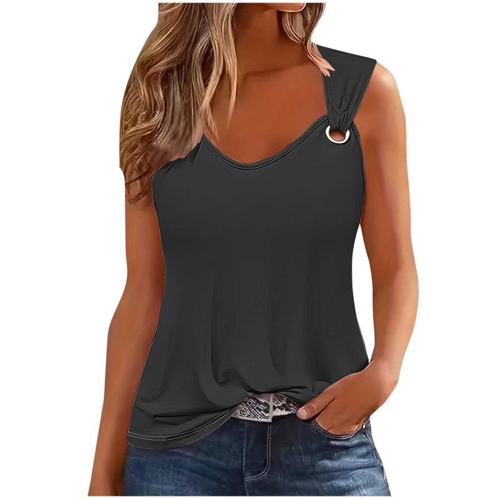 Dame elegant top med asymmetrisk skulderdesign Stilla