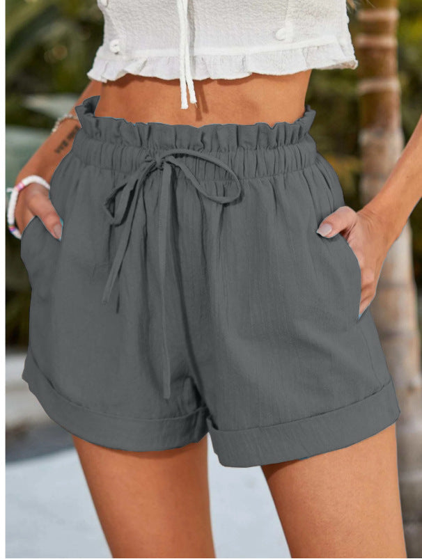 Dame Rüschentaschen Casual Shorts Stilla