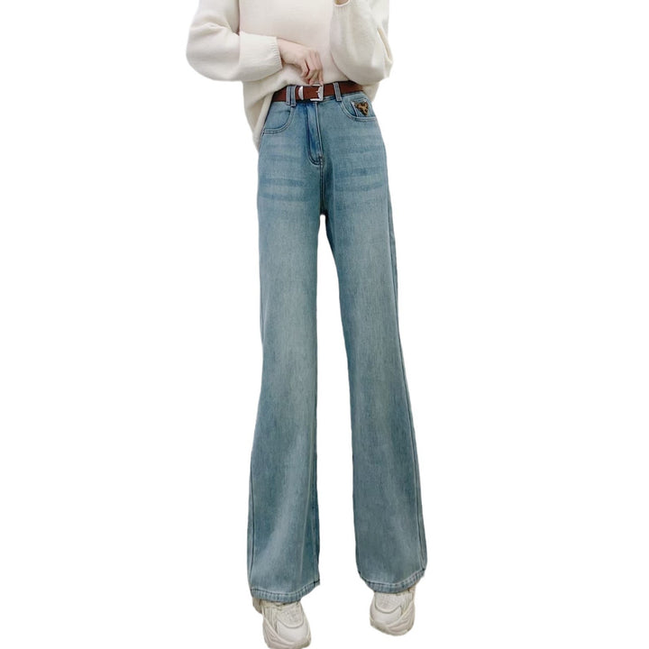 Dame brede jeans med høj talje og afslappet snit Stilla