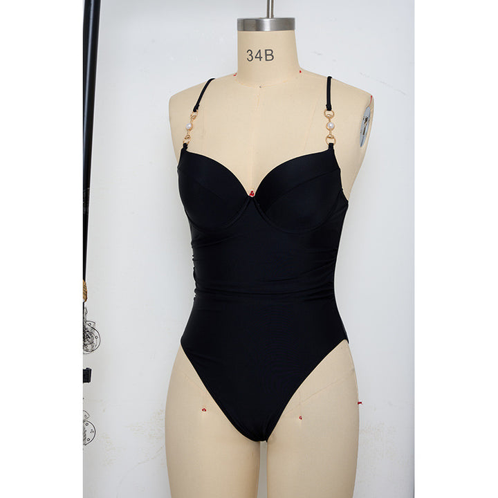 Dame heldragt badedragt med elegant push-up-bustier Skovae