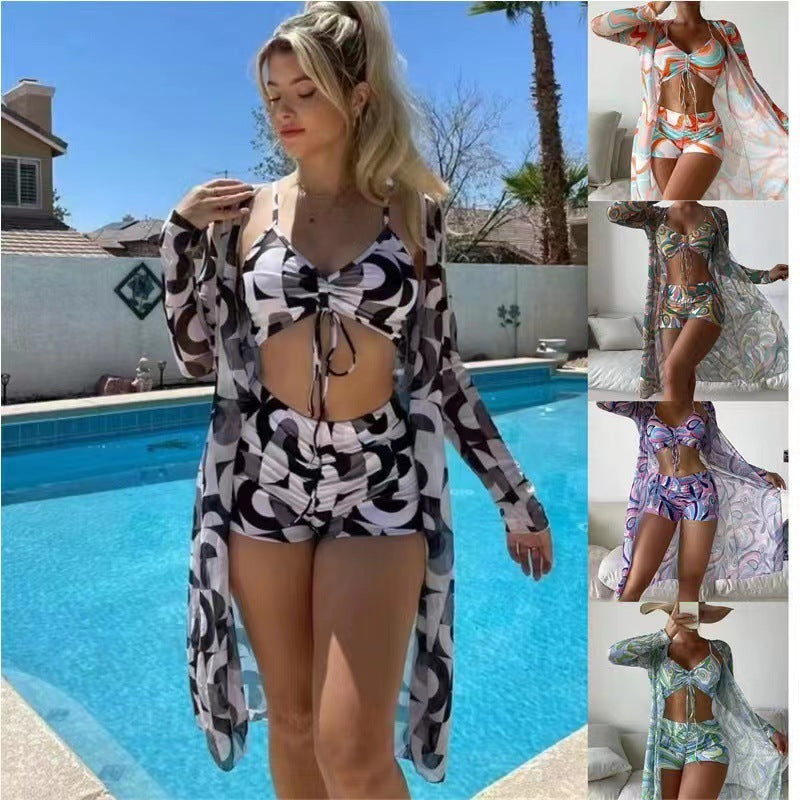 Dame Farverig Strandmode med Letvægtig Kaftan Stilla