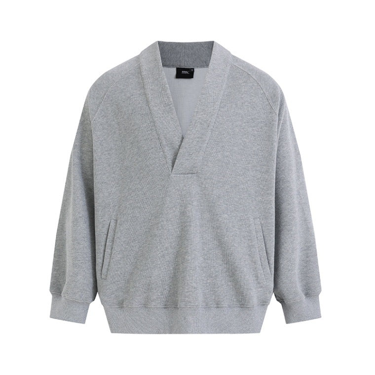 Dame komfortabel Sweatpullover med elegant V-hals og praktiske lommer Stilla