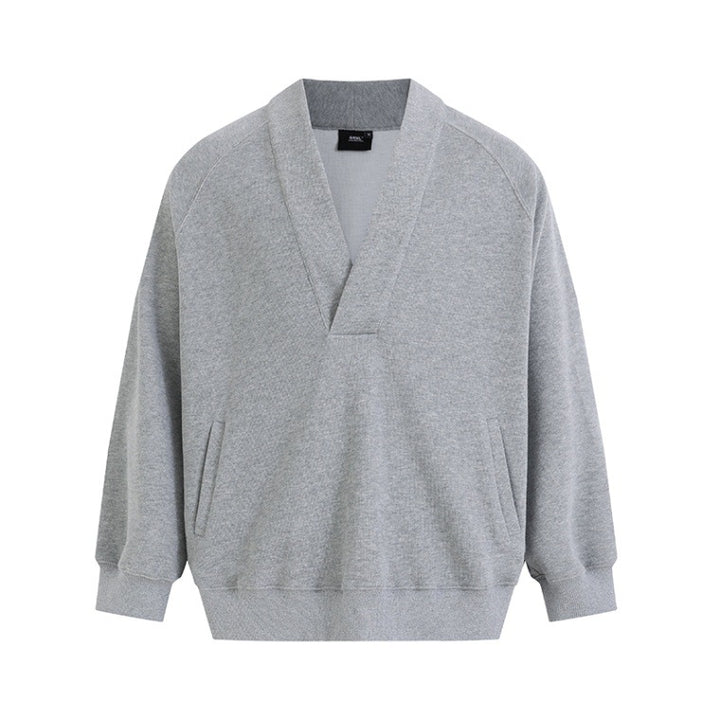 Dame komfortabel Sweatpullover med elegant V-hals og praktiske lommer Stilla