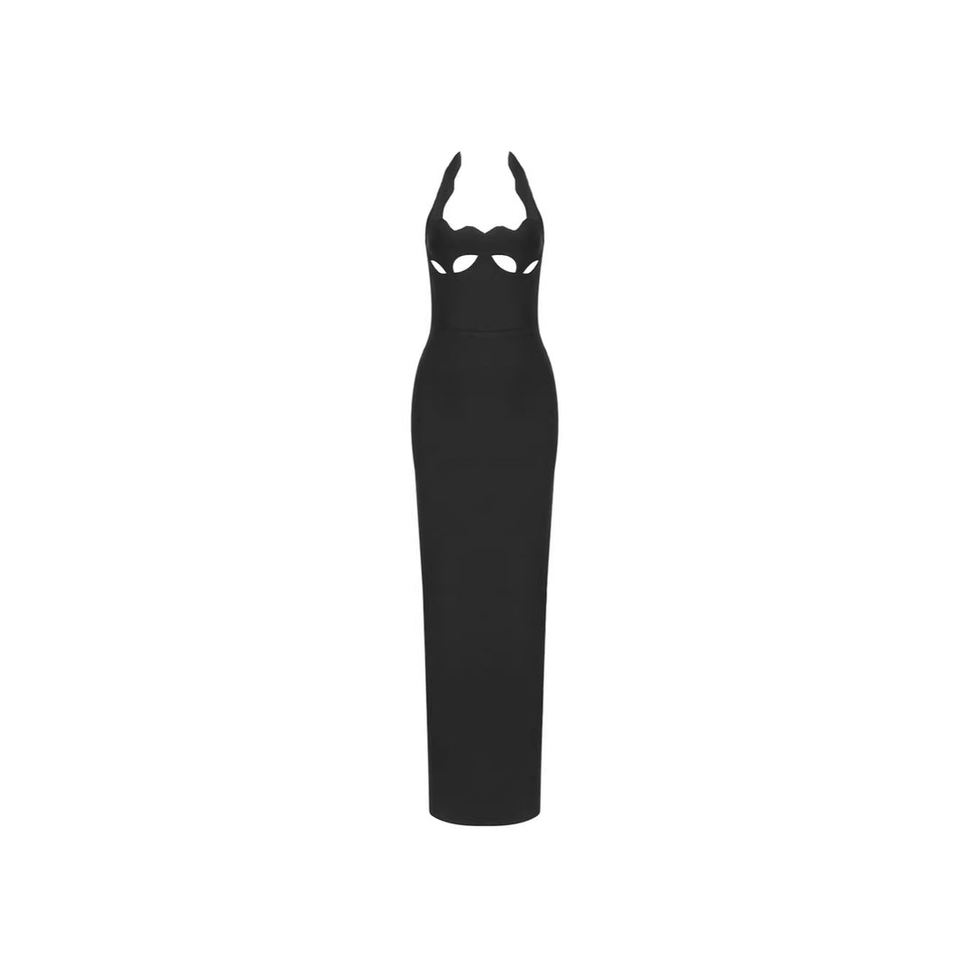 Dame maxikjole med innovativt cut-out design og sexy nøglehulsudskæring Skovae