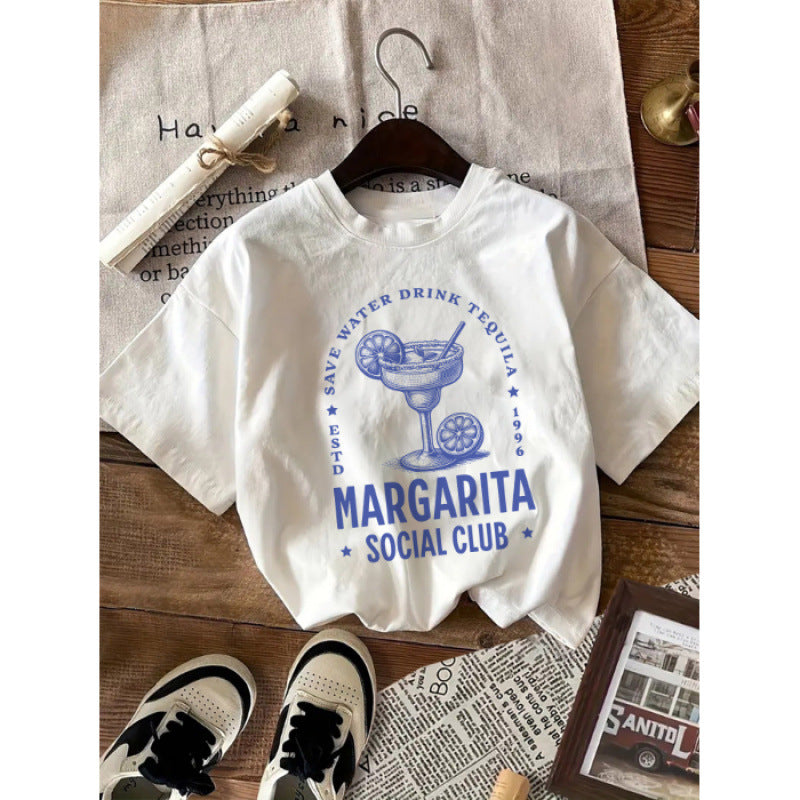 Dame T-shirt med kreativt Margarita-design og afslappet pasform Stilla