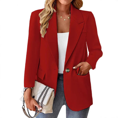 Dame elegant Oversize-blazer med draperet snit og praktiske lommer Stilla