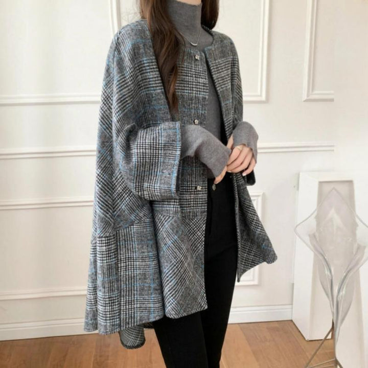 Dame Oversized Cardigan i Moderne Ternet Mønster Stilla