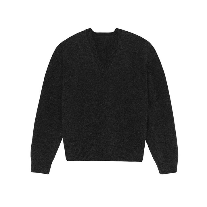 Kvinders afslappede V-hals sweater lavet af blødt materiale Stilla