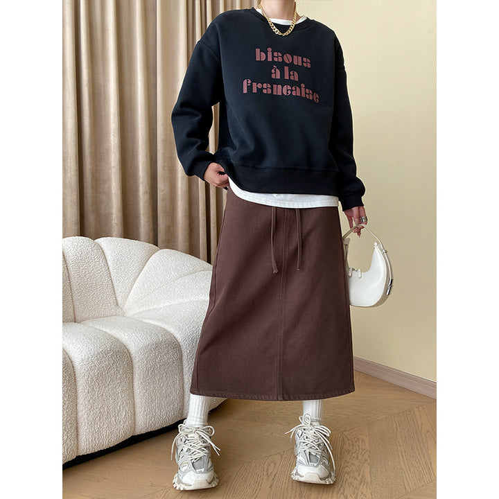 Dame Stilfuld Maxi Nederdel med Elegant Stretch Detaljer Stilla