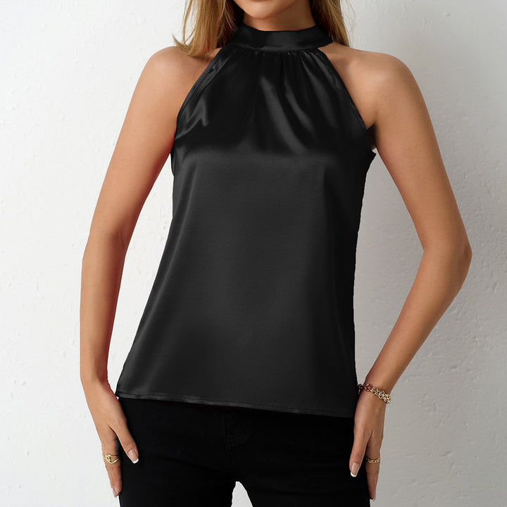 Dame Elegant strapless bluse med satin-finish Skovae