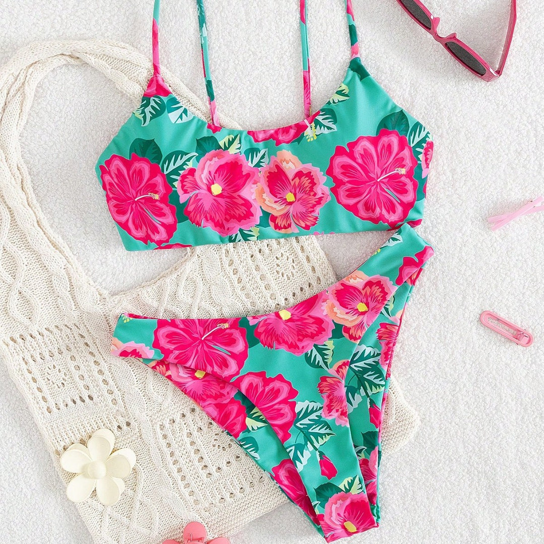Dame bikini sæt med blomstret design og kvalitetsstof Skovae