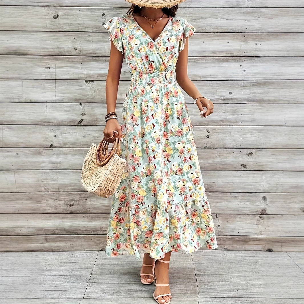 Dame Floral Maxi Kjole Stilla