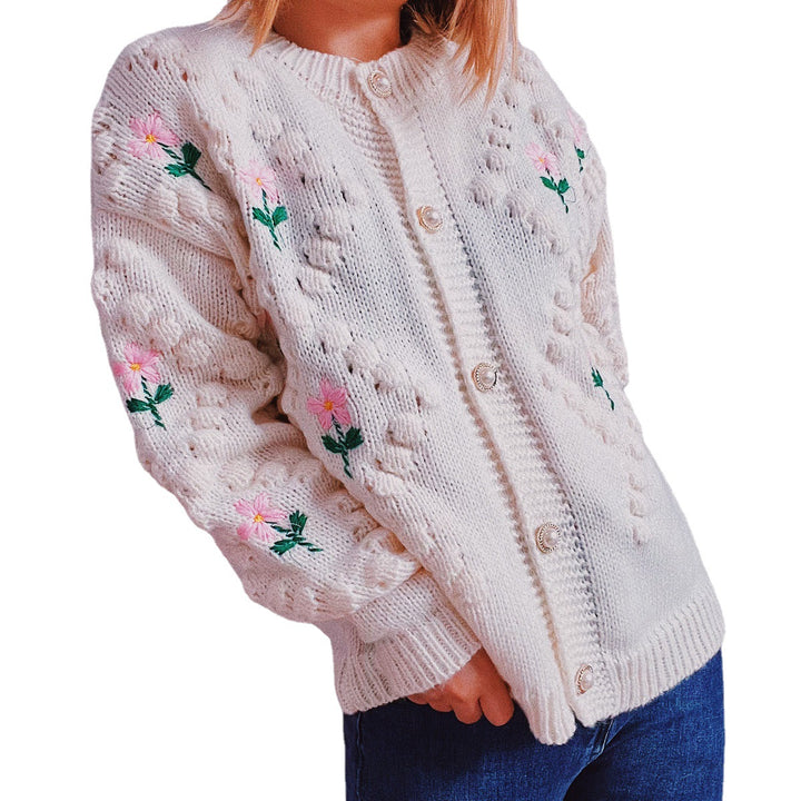 Kvinders cardigan med blomster mønster Stilla